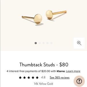 Mejuri Thumbstack Studs, 14k gold